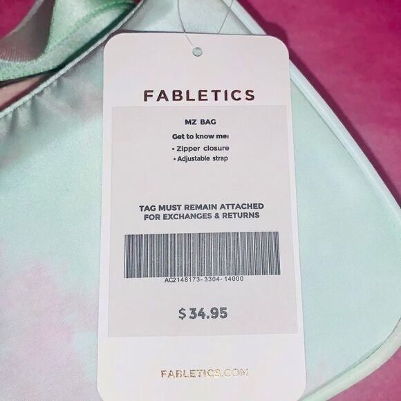 Fabletics MZ Mini Shoulder Bag Aloe Ethereal Tie-Dye Print Adjustable Strap - Picture 8 of 16